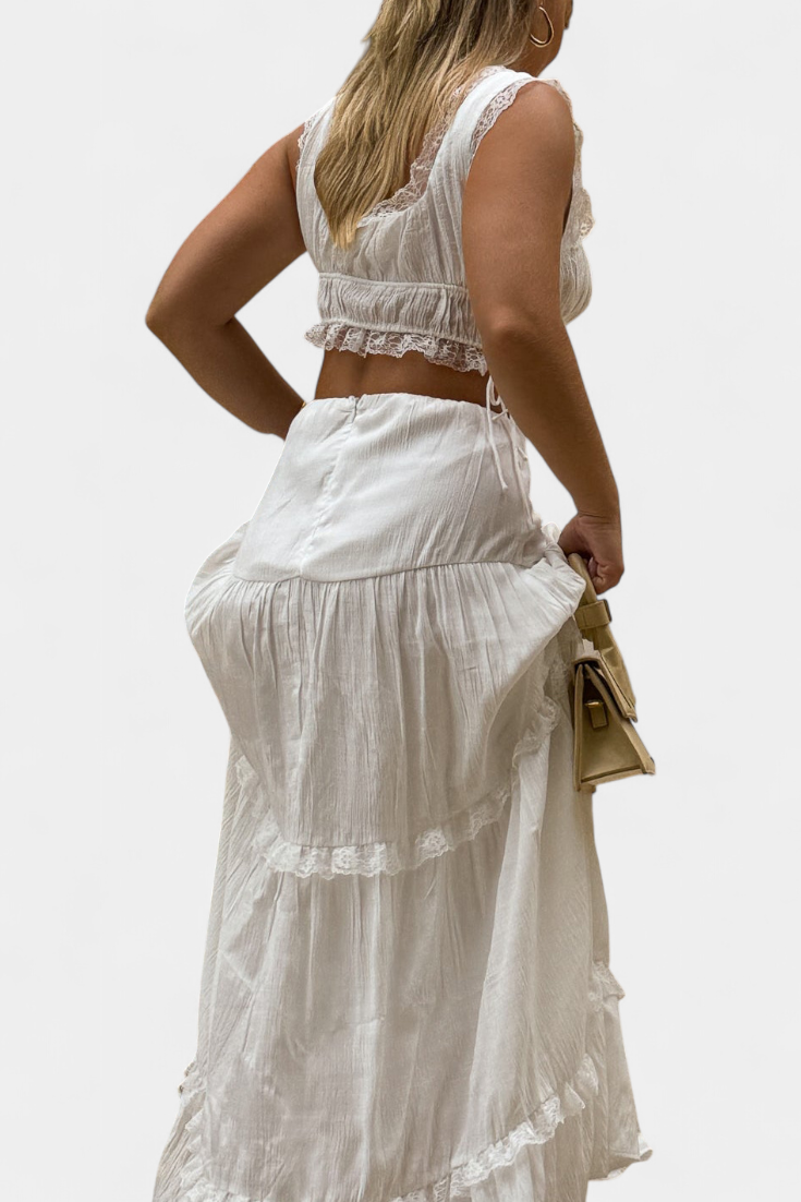 Ilys | Conjunto Encaje y Falda Voluminosa