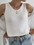 Benita | Top Chaleco Casual de Cuello Redondo