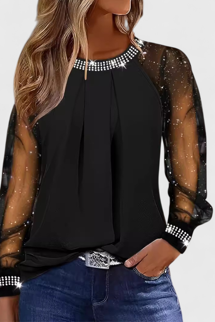 Flor | Blusa de Tul con Strass