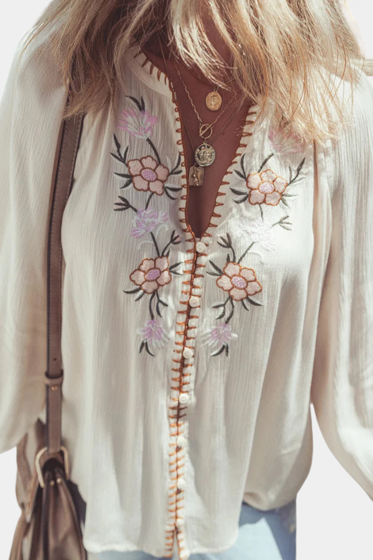 Tierra | Blusa Bordada Étnica
