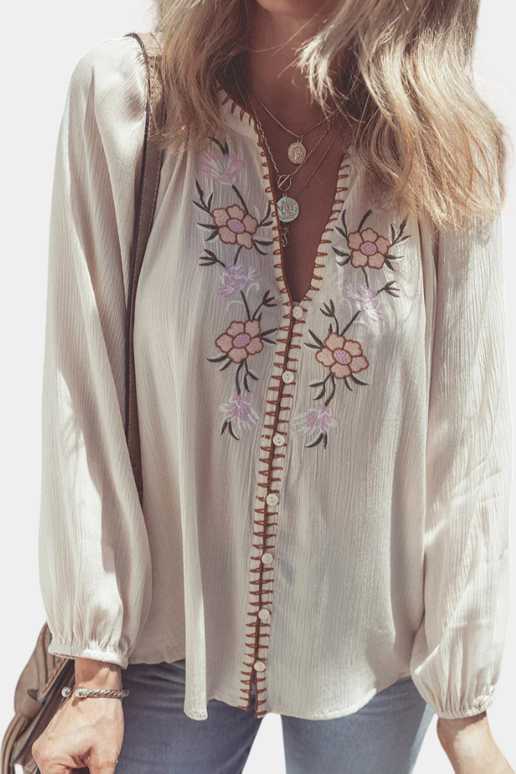 Tierra | Blusa Bordada Étnica