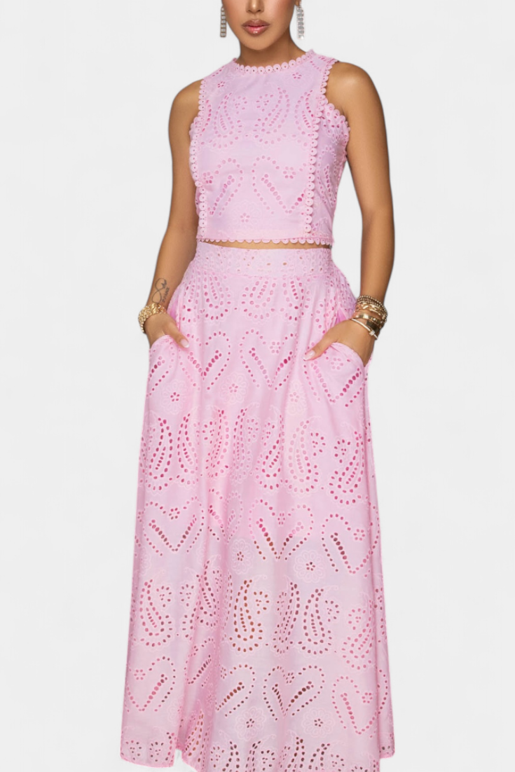 Danitza | Conjunto Encaje Floral Calado
