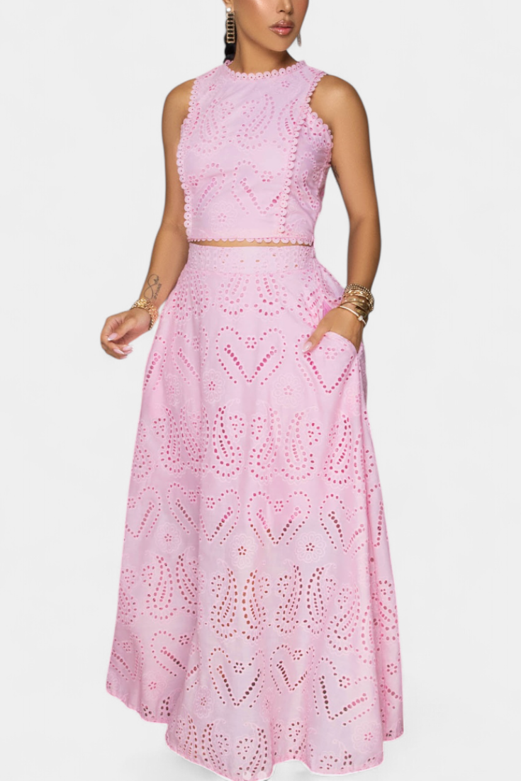 Danitza | Conjunto Encaje Floral Calado