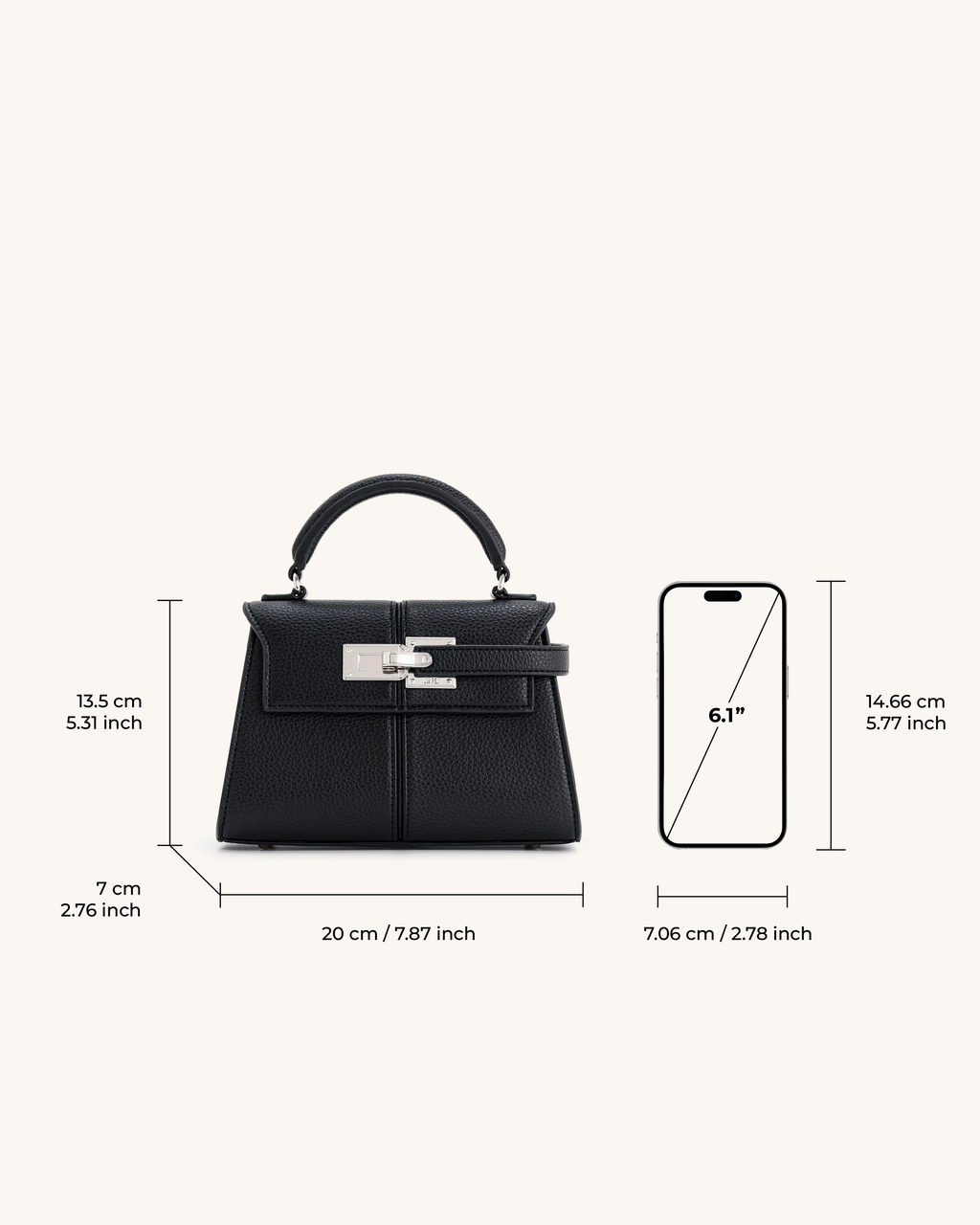 Zenobia | Bolso con Asa Superior Negro