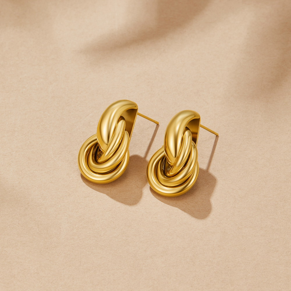 Sofía | Pendientes Aros Torcidos Dorados
