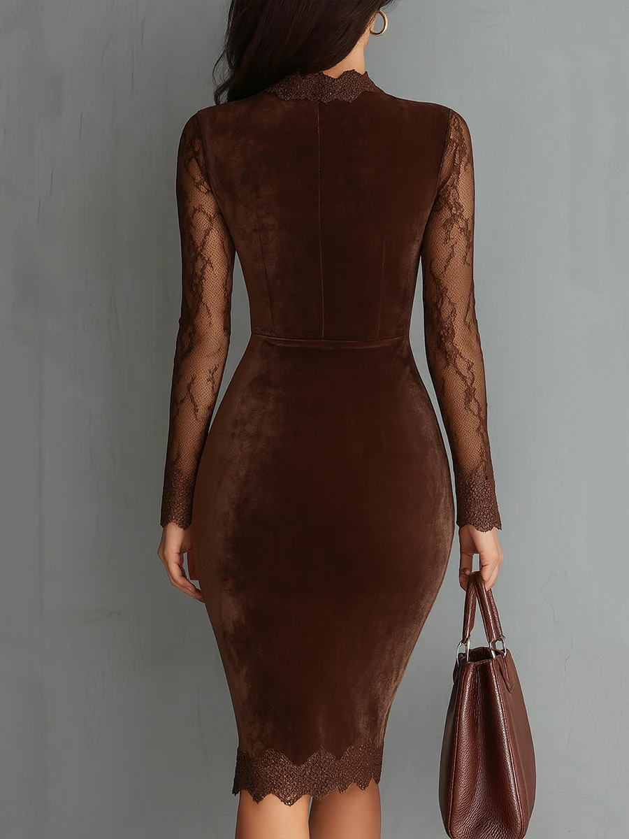 Gioia | Mini Vestido de Terciopelo Vintage con Encaje