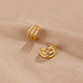 Carlota | Pendientes Aros Triples Dorados