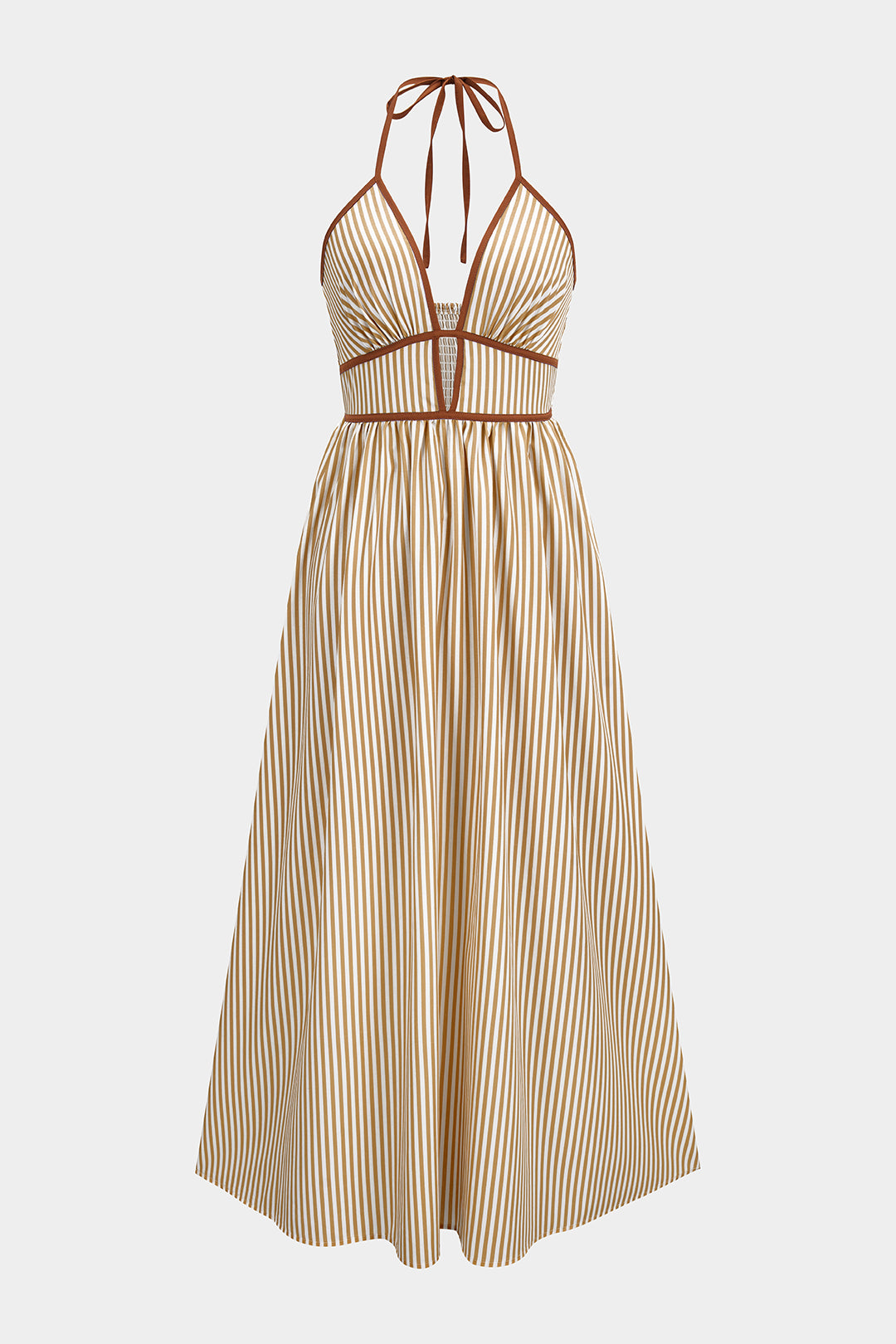 Luna | Vestido Maxi Halter de Rayas