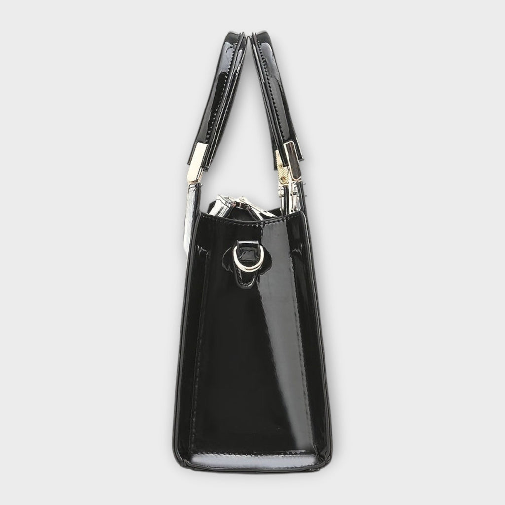 Amaya | Bolso de Mano Brillante con Textura Cocodrilo