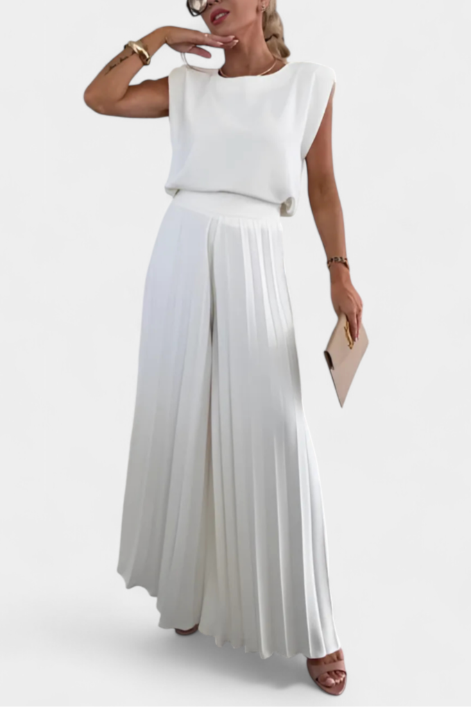 Liora | Conjunto Top Estructurado y Pantalón Plisado