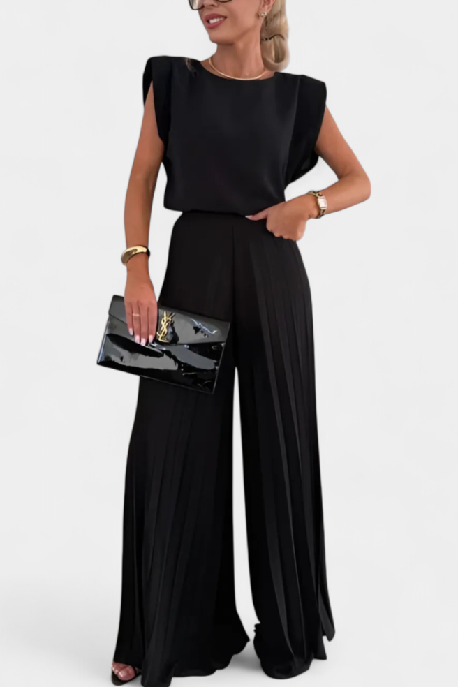 Liora | Conjunto Top Estructurado y Pantalón Plisado