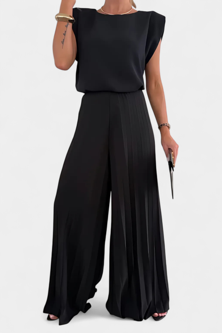 Liora | Conjunto Top Estructurado y Pantalón Plisado