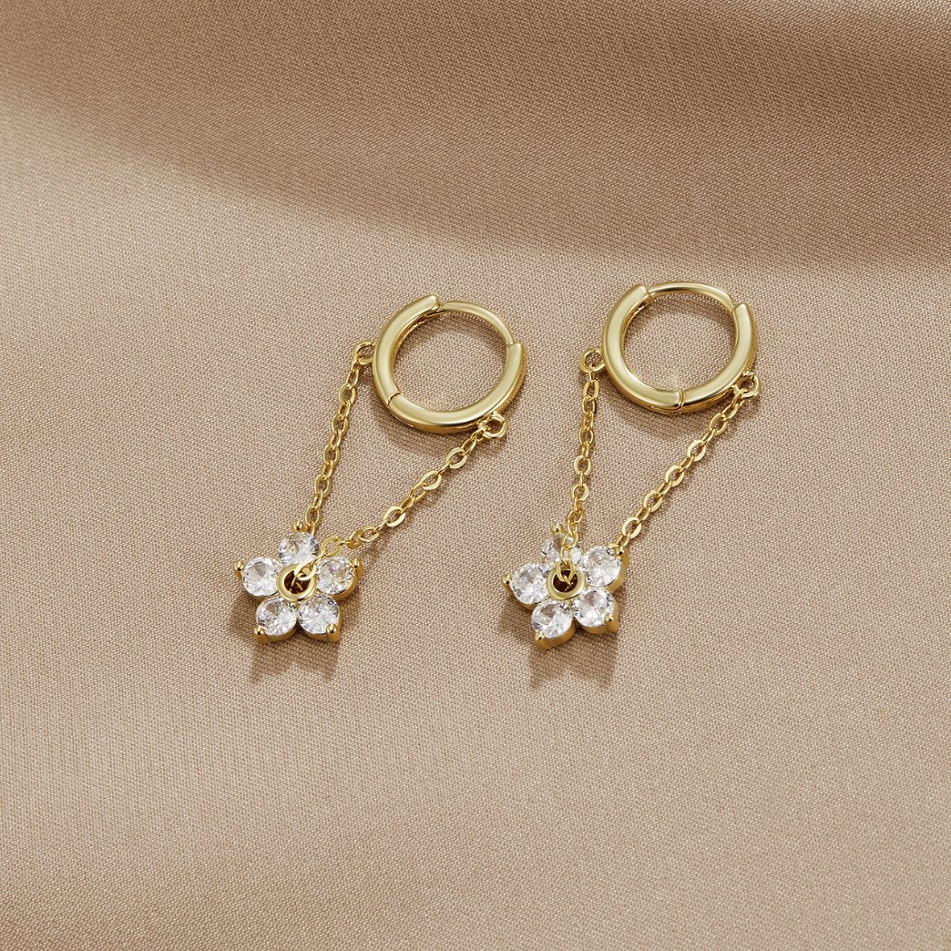 Pendientes de Pétalos con Cristal