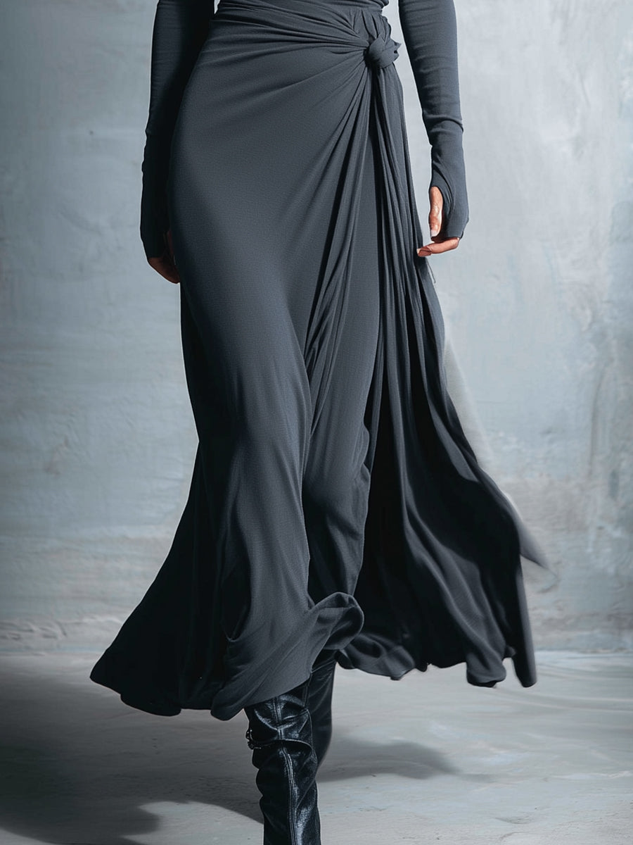 Naiara | Vestido Maxi con Nudo Lateral
