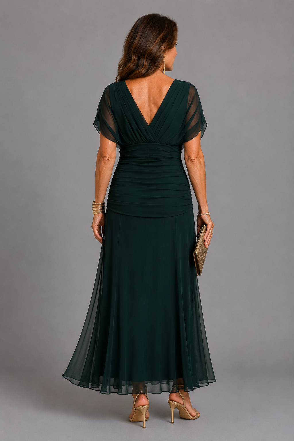 Soledad | Vestido Fluido de Fiesta con Pliegues Suaves