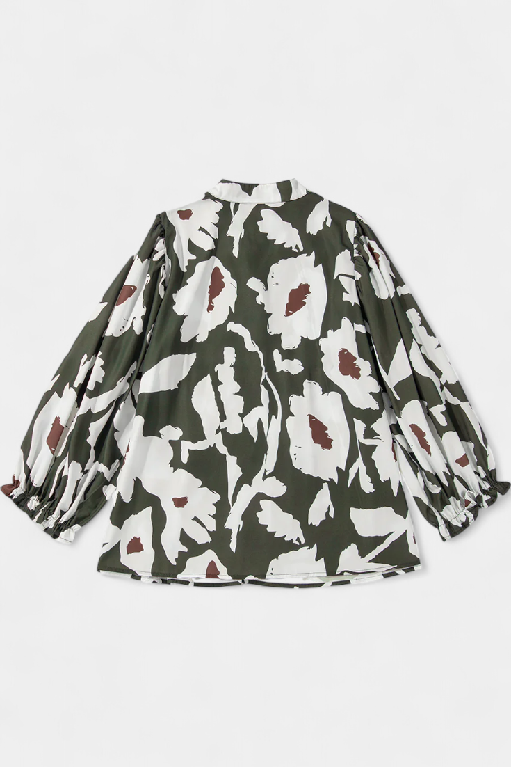 Filomena | Blusa Floral Manga Abullonada