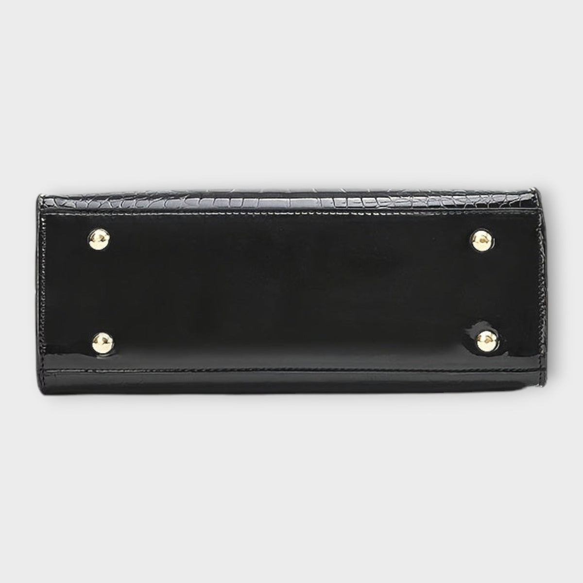 Amaya | Bolso de Mano Brillante con Textura Cocodrilo