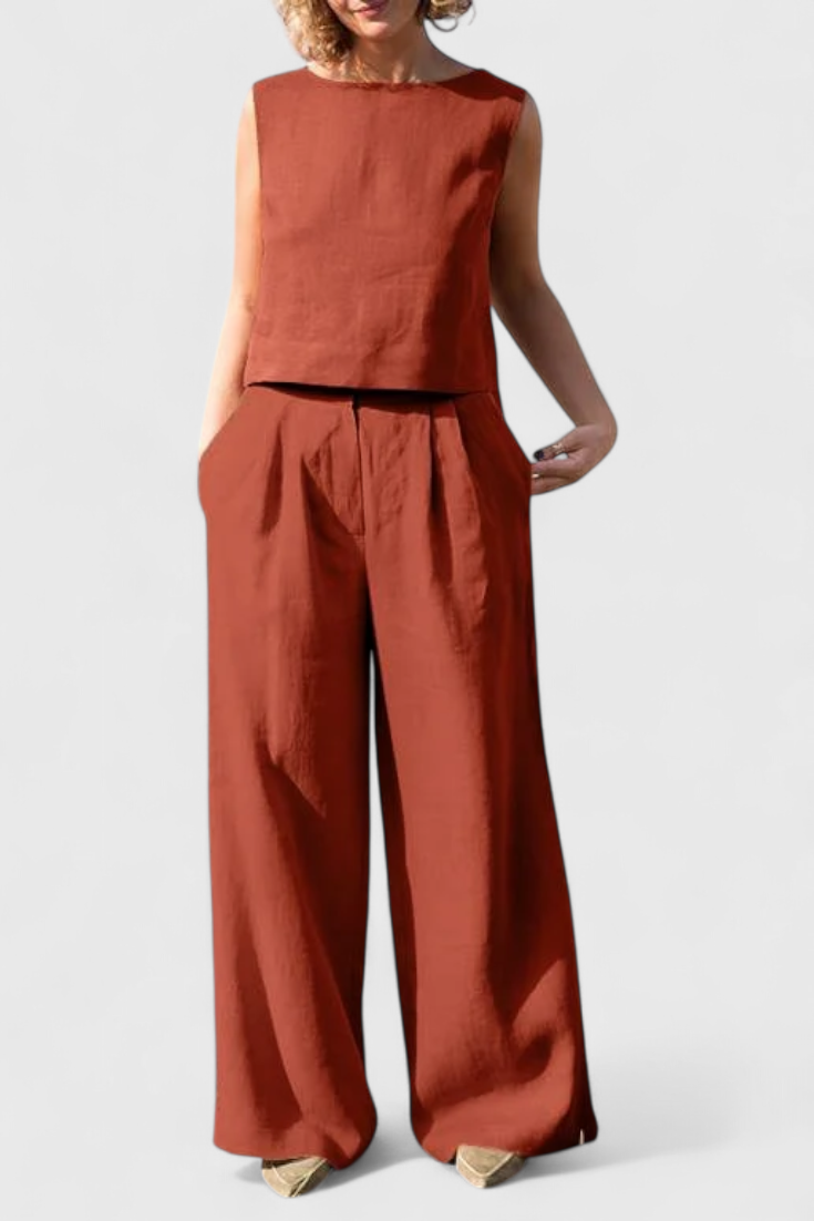 Yvanne | Conjunto Vintage Sin Mangas