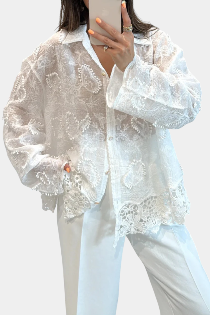 Iris | Blusa Boho Blanca