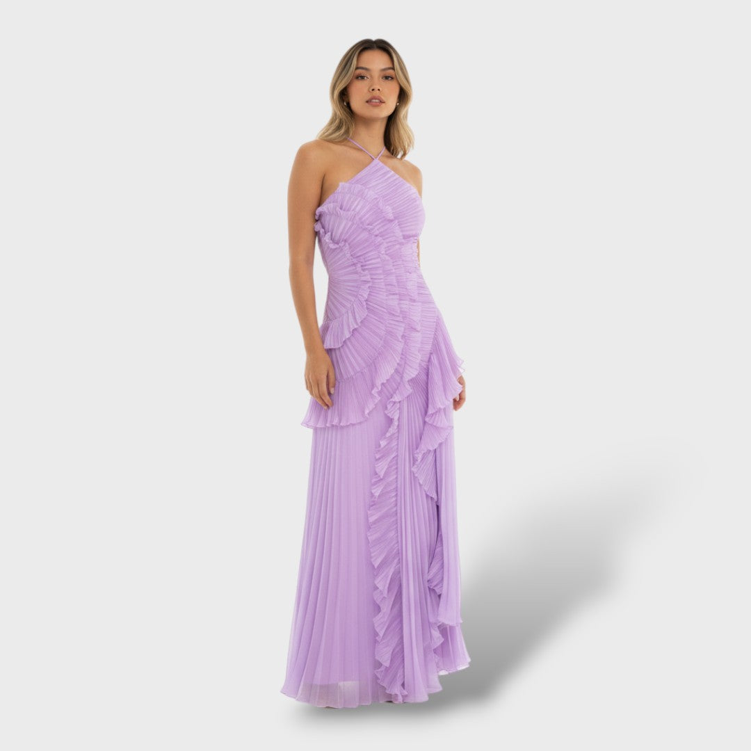 Halter Volante | Vestido Maxi Halter con Volante