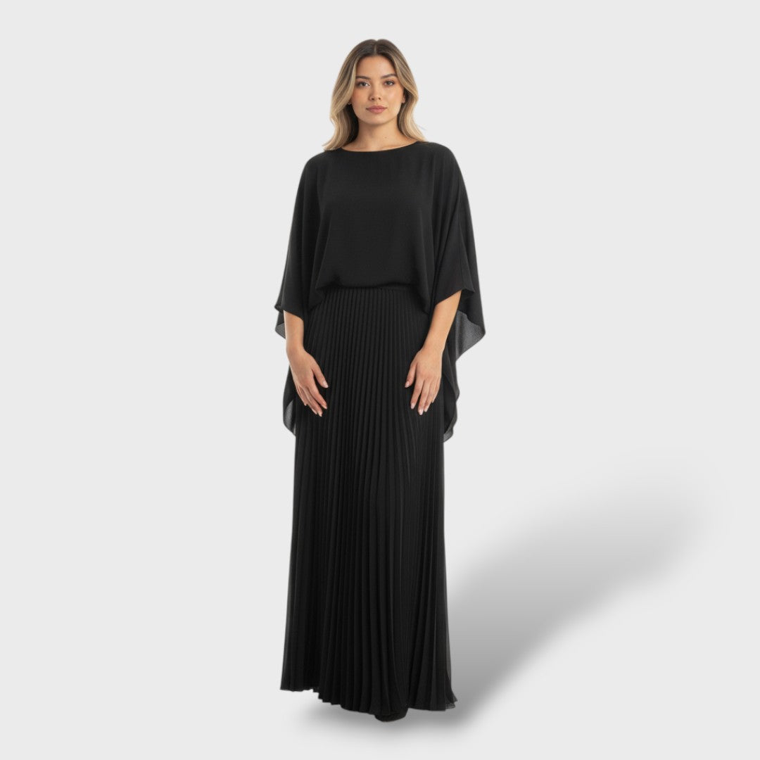 Murciélago | Vestido Maxi Elegante Manga Murciélago