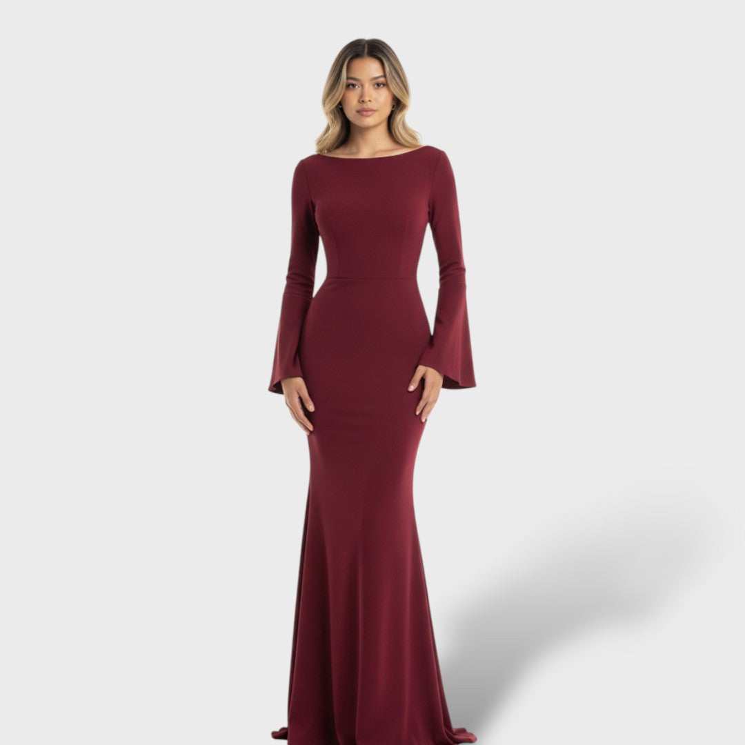 Manga Larga | Vestido Maxi Elegante