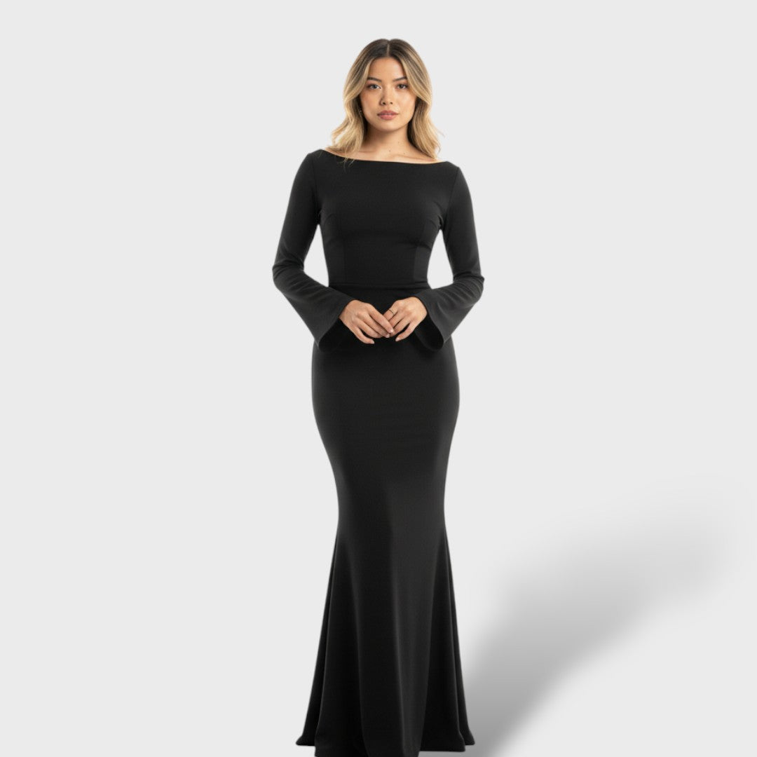 Manga Larga | Vestido Maxi Elegante