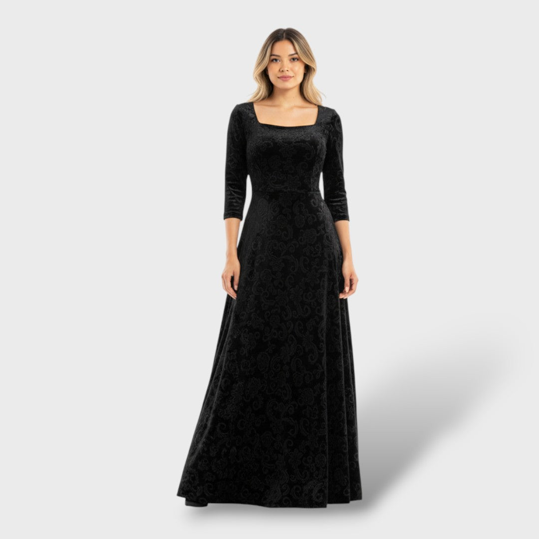 Florentina | Vestido Maxi Floral Cuello Cuadrado