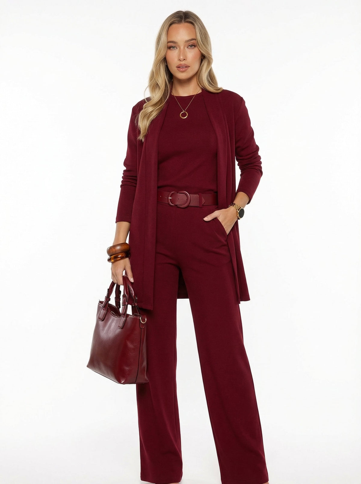 Elena | Conjunto Cárdigan Top y Pantalón