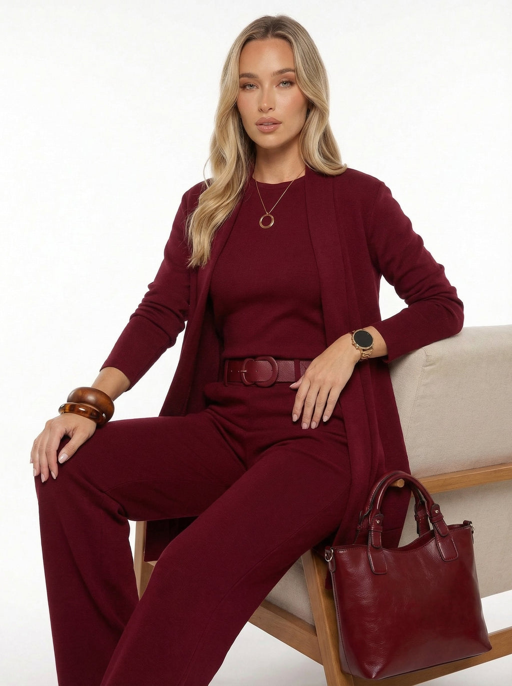 Elena | Conjunto Cárdigan Top y Pantalón