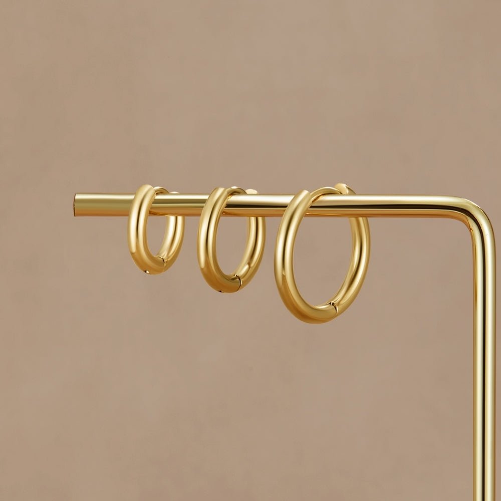 Conjunto de Tres Aros Mini Dorados