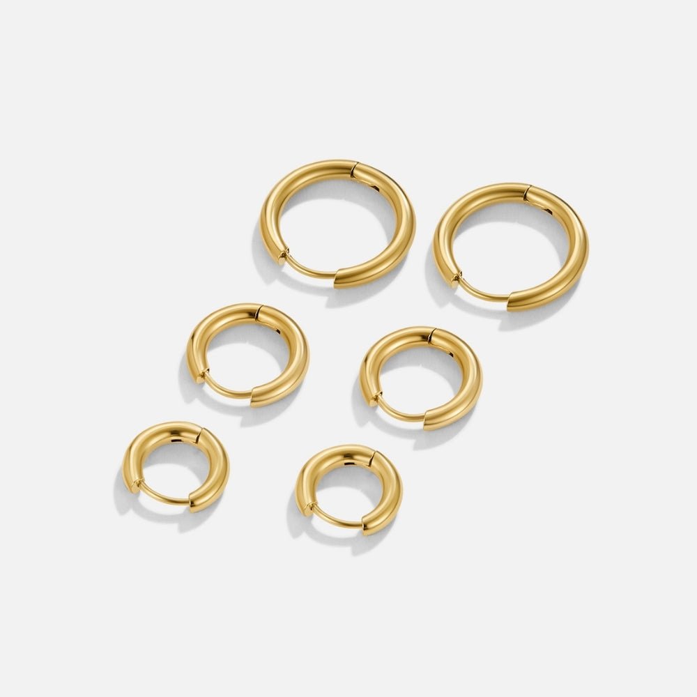 Conjunto de Tres Aros Mini Dorados