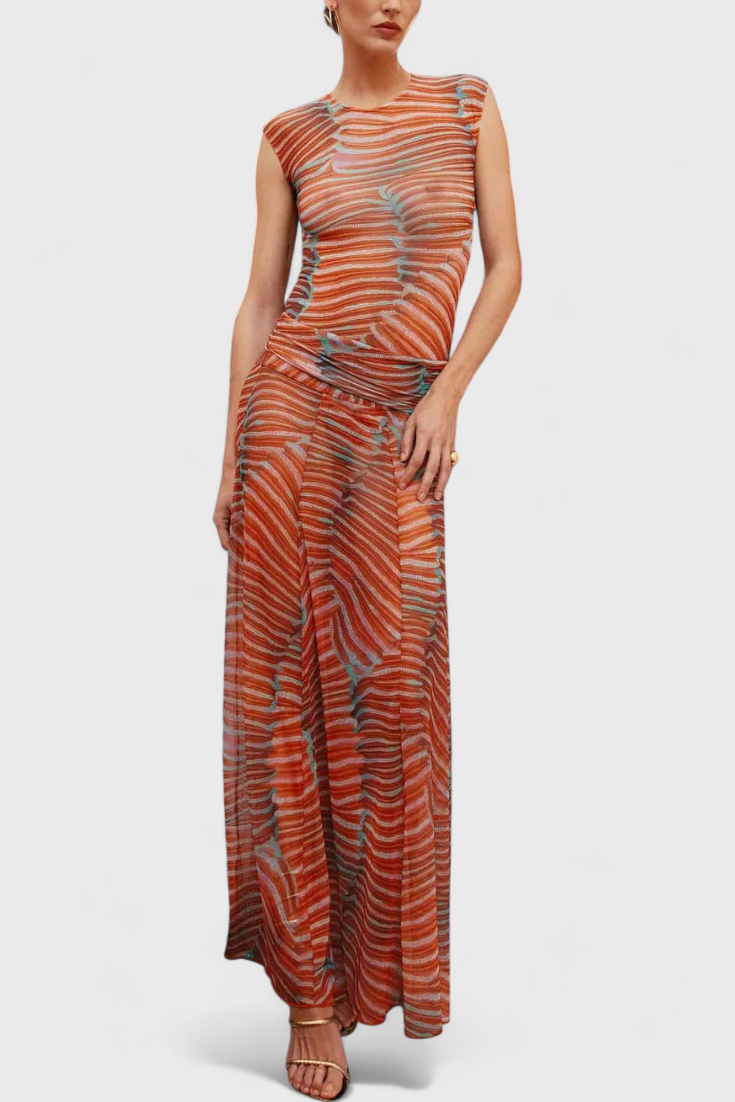 Silvina | Conjunto Retro Estampado Wave