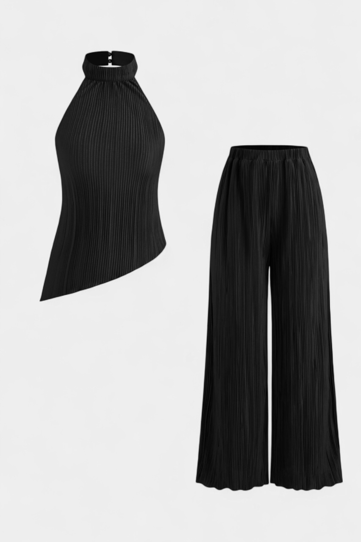 Pilarica | Conjunto Halter y Pantalón Fluido