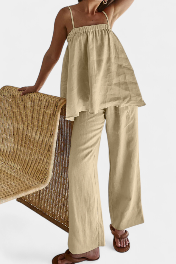 Lía | Conjunto Top Suelto y Pantalón Fluido