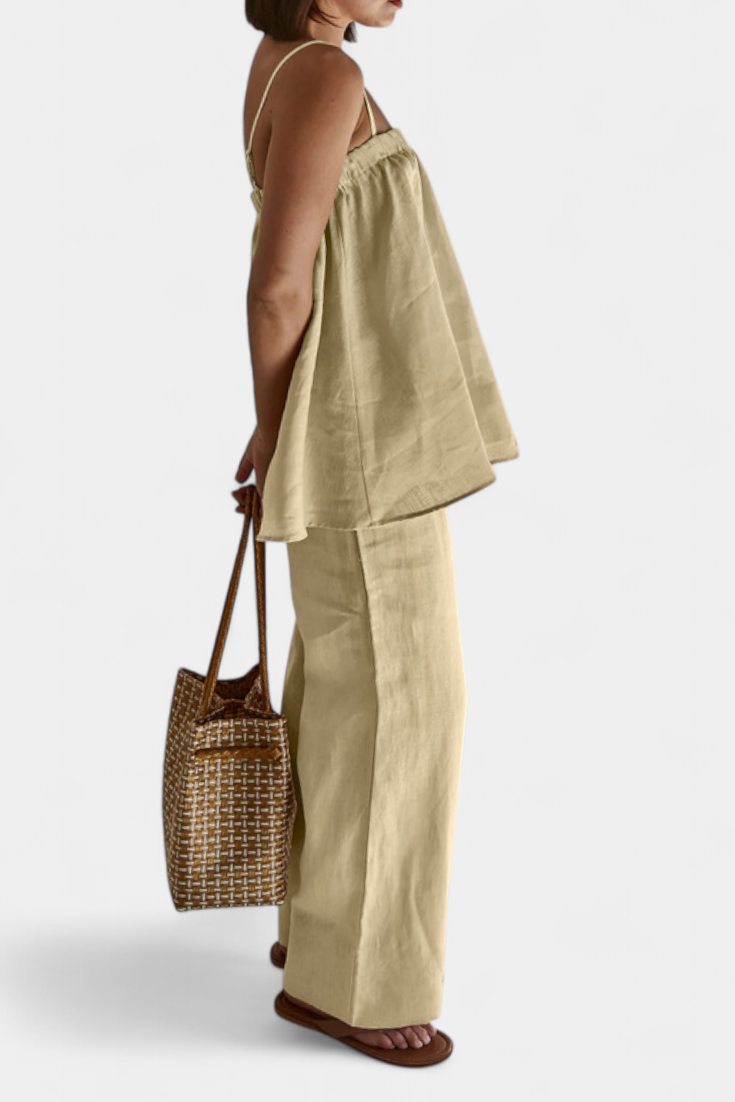 Lía | Conjunto Top Suelto y Pantalón Fluido