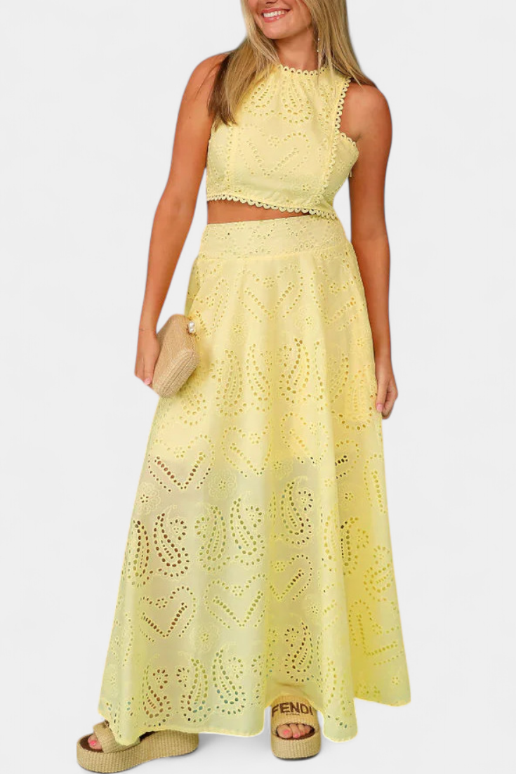 Danitza | Conjunto Encaje Floral Calado