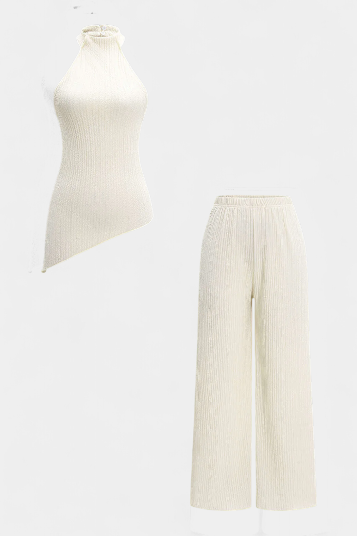 Pilarica | Conjunto Halter y Pantalón Fluido