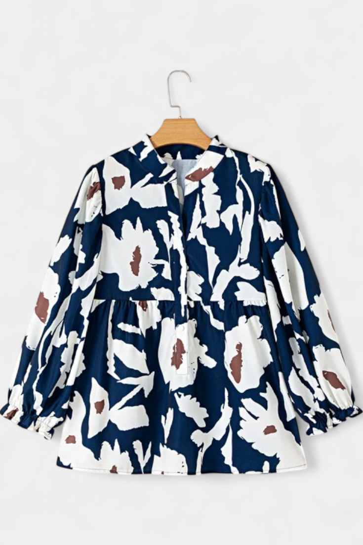 Filomena | Blusa Floral Manga Abullonada