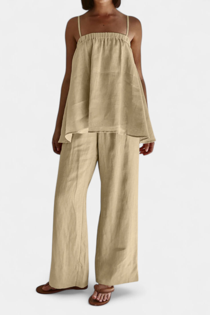 Lía | Conjunto Top Suelto y Pantalón Fluido