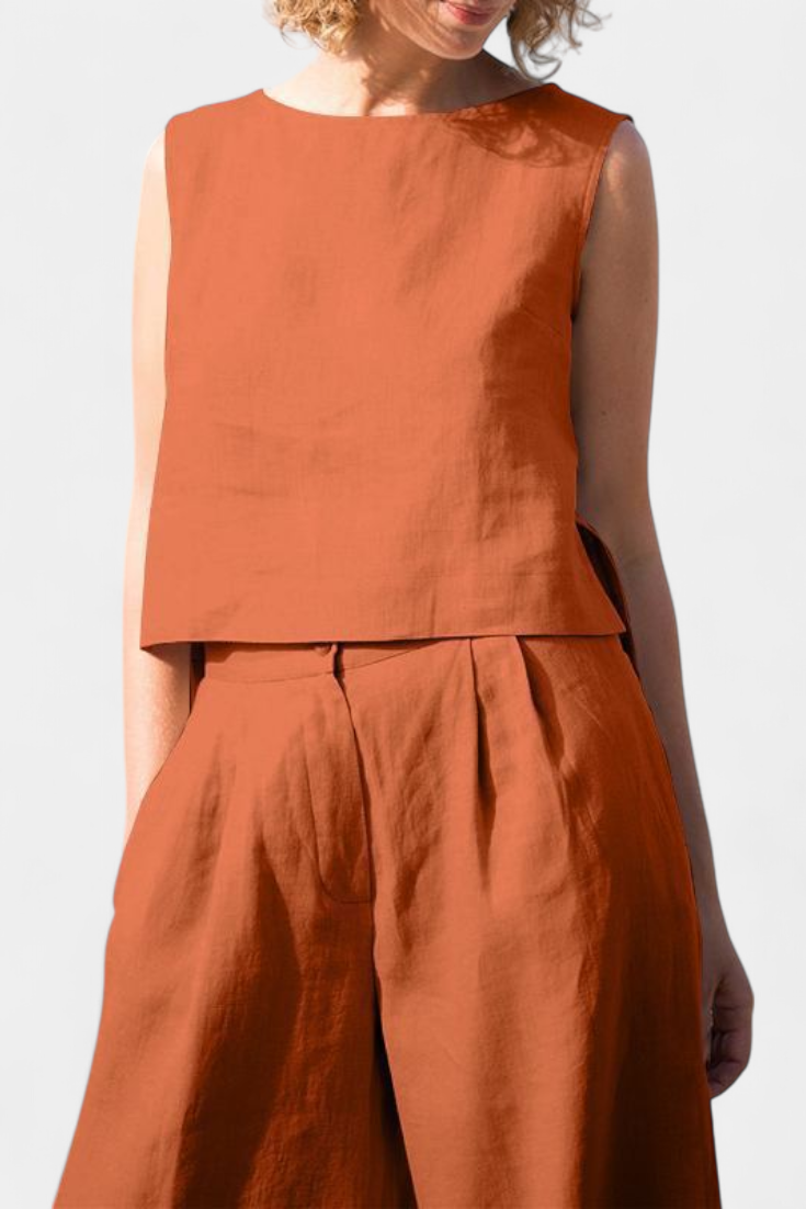 Yvanne | Conjunto Vintage Sin Mangas