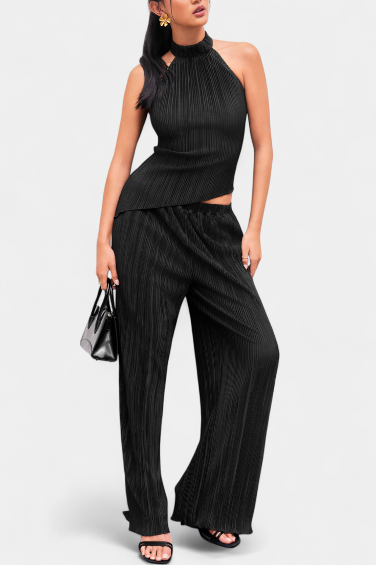 Pilarica | Conjunto Halter y Pantalón Fluido