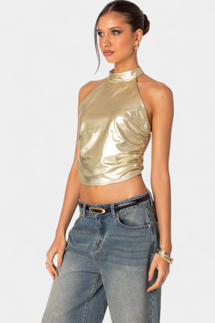 Anna | Top Halter Metálico