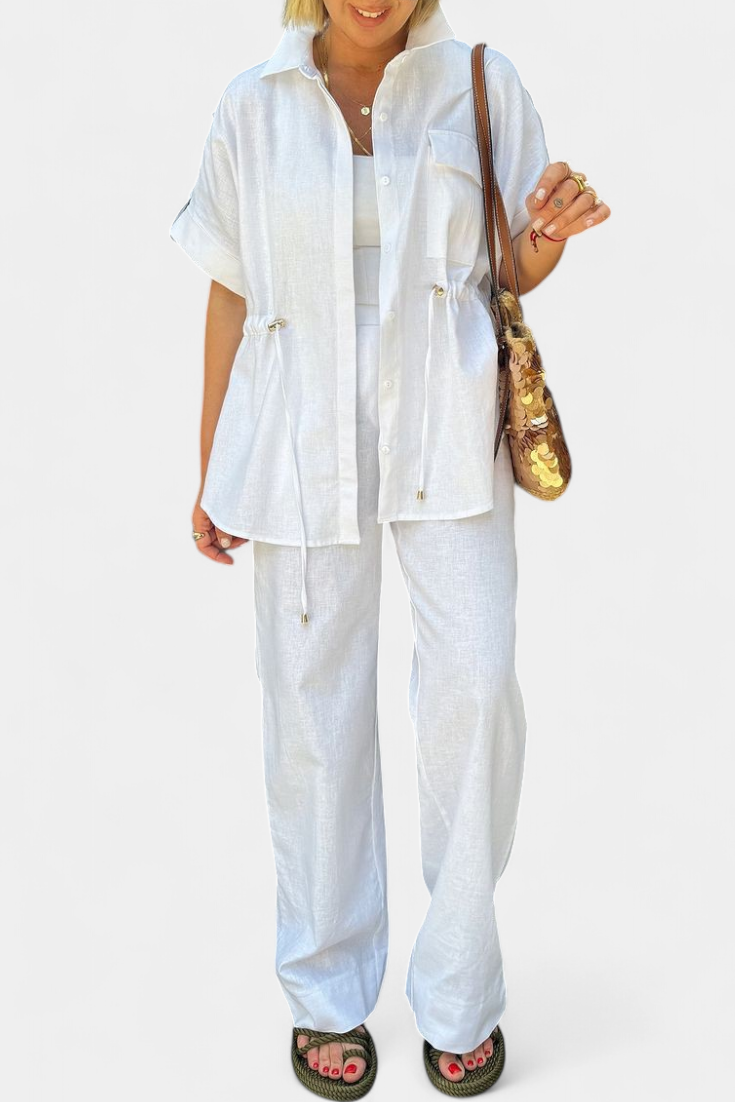 Lani | Conjunto Camisa y Pantalón Algodón Lino
