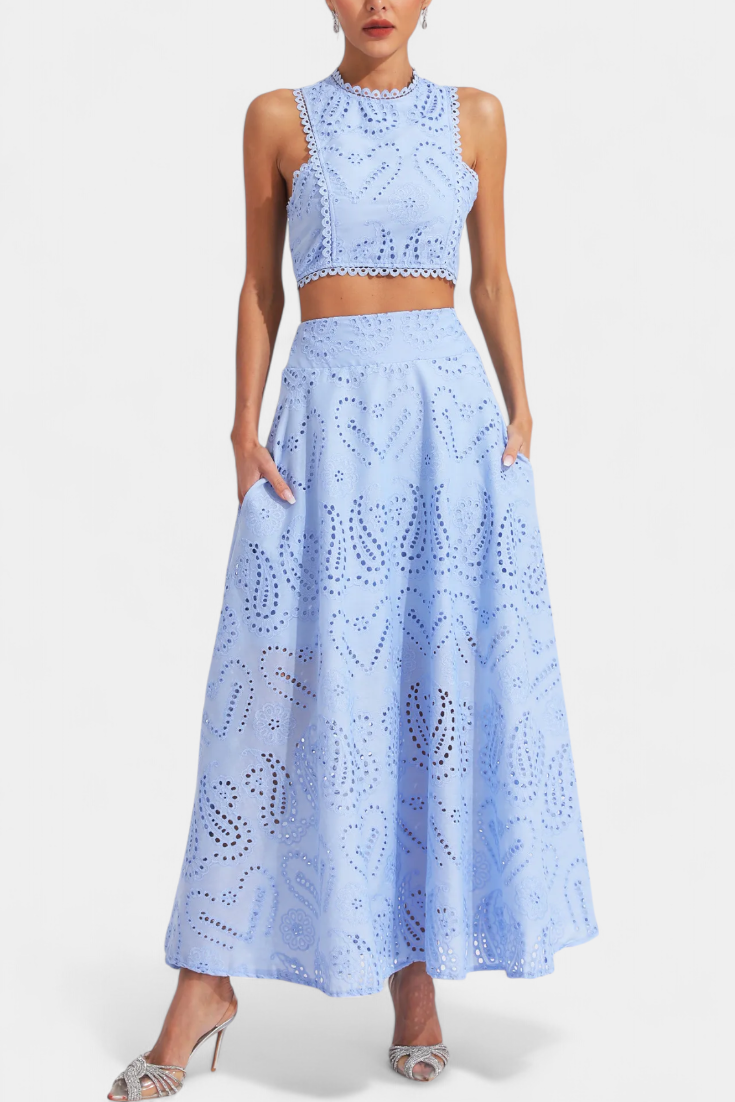 Danitza | Conjunto Encaje Floral Calado