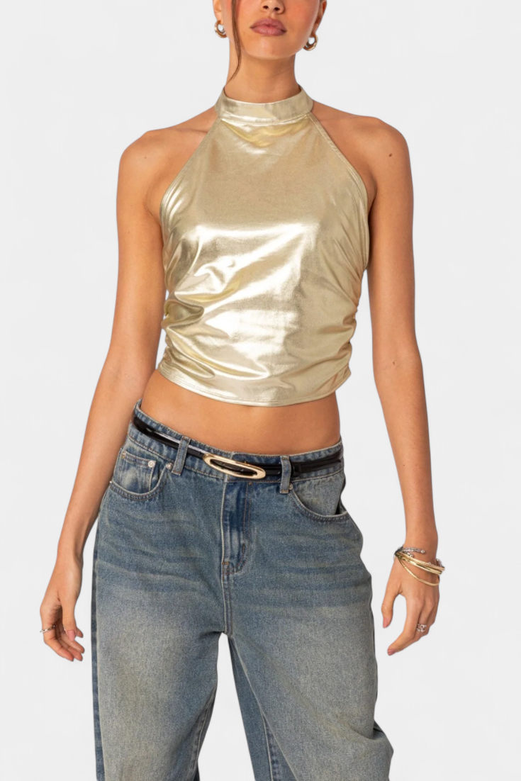 Anna | Top Halter Metálico