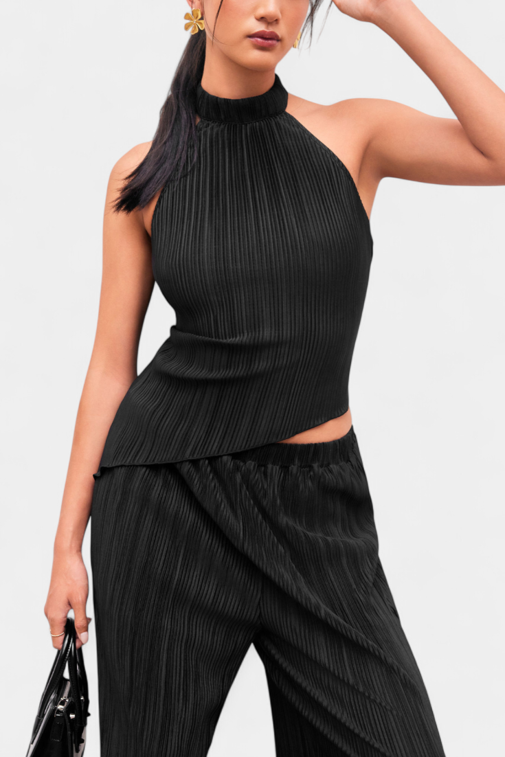 Pilarica | Conjunto Halter y Pantalón Fluido