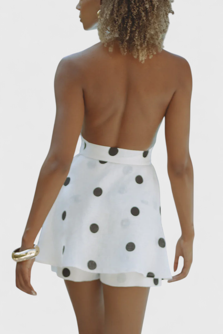 Eshra | Conjunto Halter y Shorts Lunares