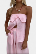 Oriana | Conjunto Strapless Falda Abertura