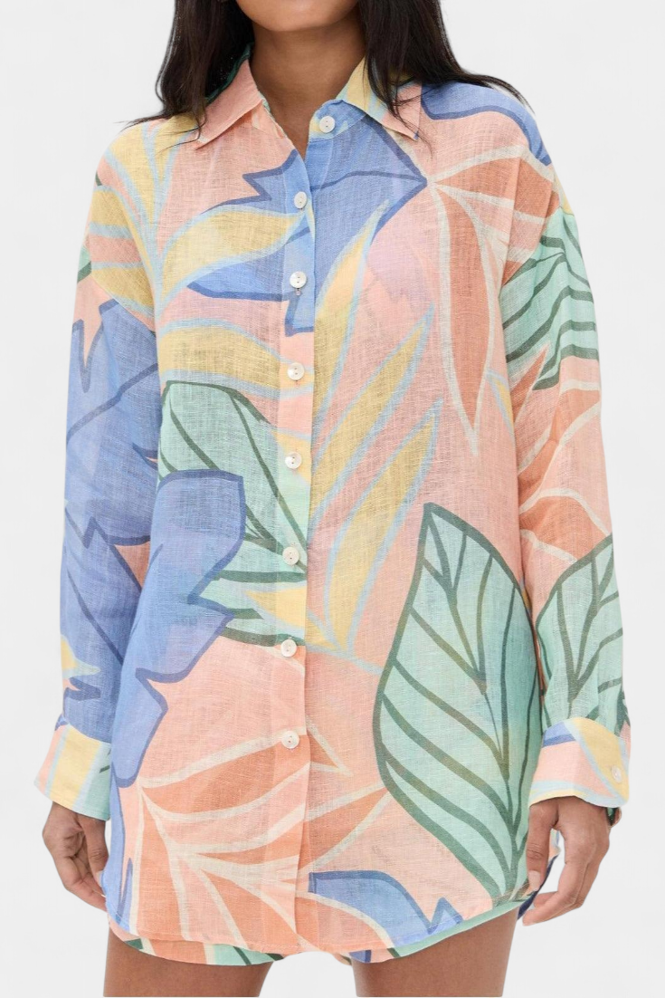 Lumina | Conjunto Tropical Camisa Holgada